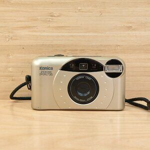 Konica Zoom FR735 35mm Film Camera Point & Shoot, Tested Working, With Case
